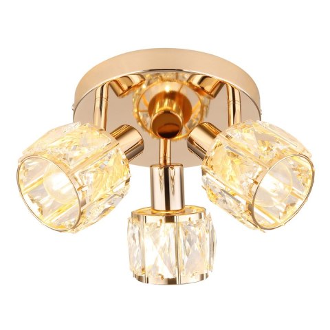 Dubai lampa sufitowa plafon różowy złoty klosz kryształowy transparentny