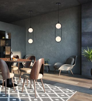 Lampa wisząca LED sufitowa żyrandol kula czarna