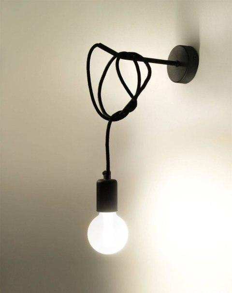 Sollux Lampa Kinkiet EDISON czarny