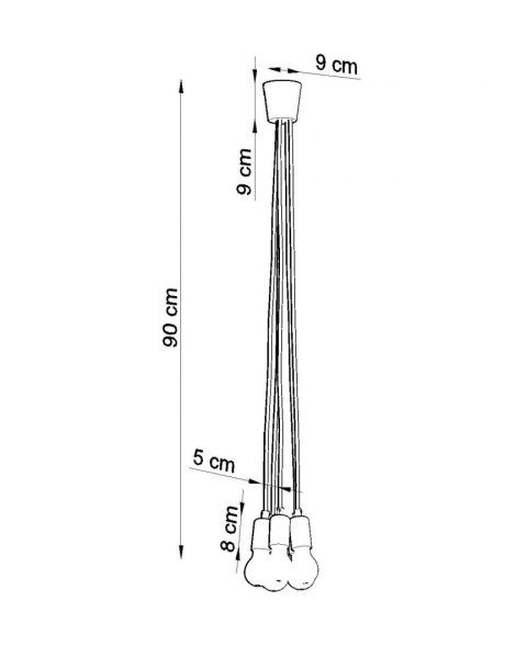 Sollux Lampa wisząca DIEGO 5 czarna