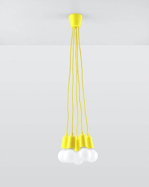 Sollux Lampa wisząca DIEGO 5 żółta