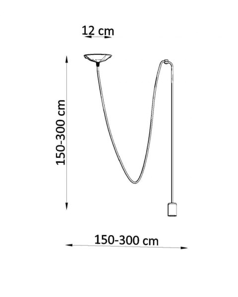 Sollux Lampa wisząca EDISON 1 LONG czarny