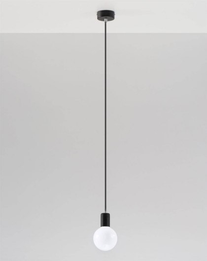 Sollux Lighting Lampa wisząca EDISON czarna