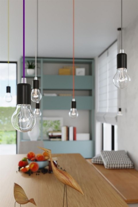 LAMPA SUFITOWA EDISON LOFT ZWIS czarno-czerwona