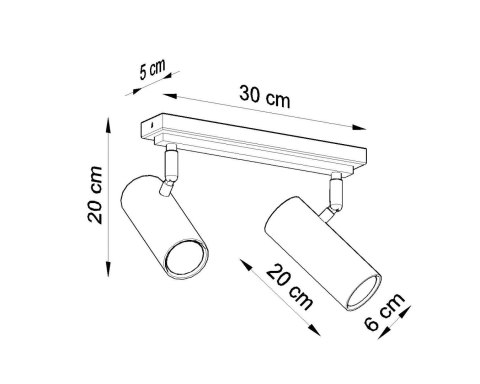 Sollux Lampa Plafon DIREZIONE 2 biały