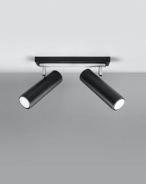Sollux Lampa Plafon DIREZIONE 2 czarny