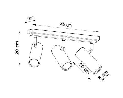 Sollux Lampa Plafon DIREZIONE 3 biały