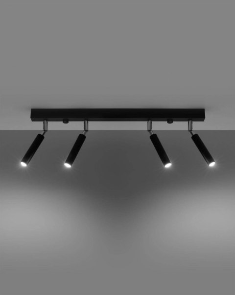 Sollux Lampa Plafon EYETECH 4 czarny