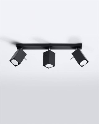 Sollux Lampa Plafon MERIDA 3 czarny