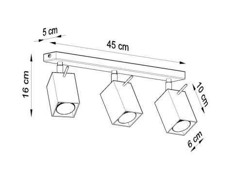 Sollux Lampa Plafon MERIDA 3 szary