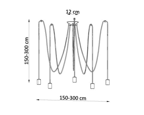 Sollux Lampa Żyrandol EDISON 5 czarny