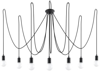 Sollux Lampa Żyrandol EDISON 7 czarny