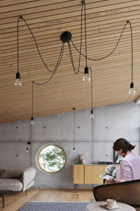 Sollux Lampa Żyrandol EDISON 7 czarny