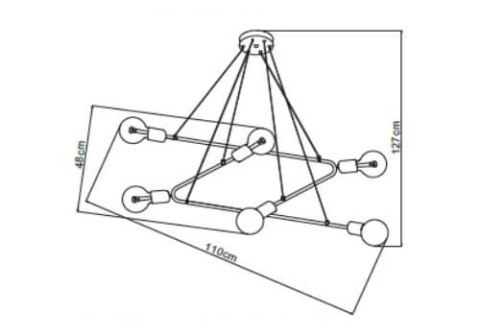 Lampa wisząca Estrella 6xE27 czarna LP-075/6P BK