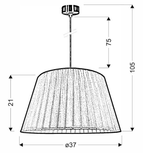 Notizia Lampa Wisząca Satynowy 37 1X60W E27 Abażur Czarny