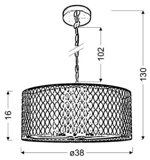 Lampa sufitowa wisząca 1X60W E27 chrom BRONZO 31-26644