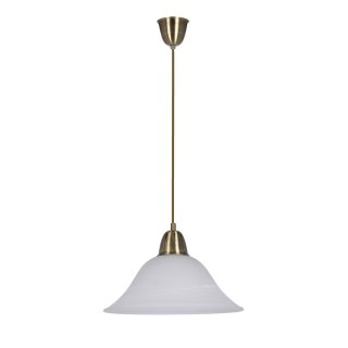 Rubi Lampa Wisząca Patynowy 1X60W E27 Klosz Biały Alabastrowy