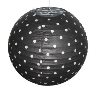 Abażur papierowy czarny w kropki kula 35cm Kokon Candellux 70-94035