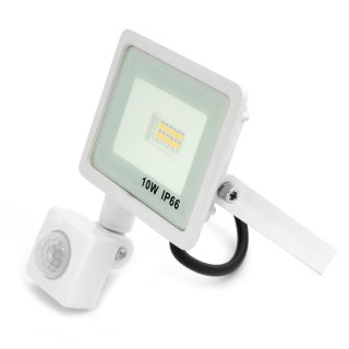 NAŚWIETLACZ Z CZUJNIKIEM RUCHU BIAŁY 10W NEUTRALNY 4000K