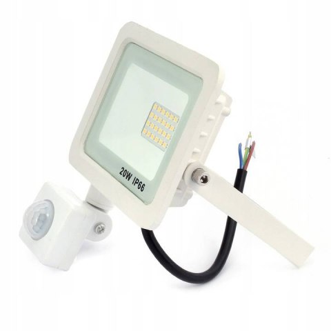 Syntron NAŚWIETLACZ Z CZUJNIKIEM RUCHU BIAŁY 20W B.NEUTRALNA 4000K