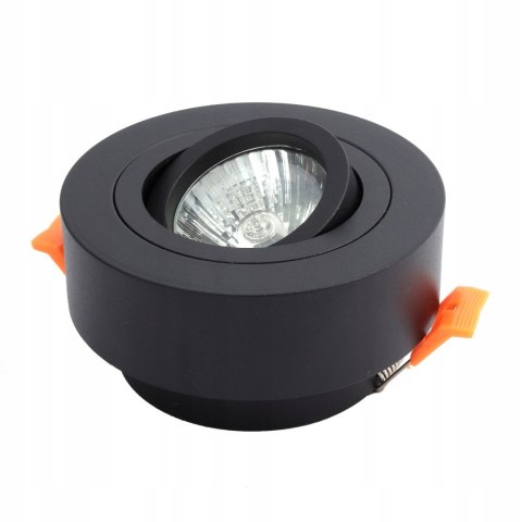 Oprawa podtynkowa oczko PÓŁTUBA ruchoma czarna IP20