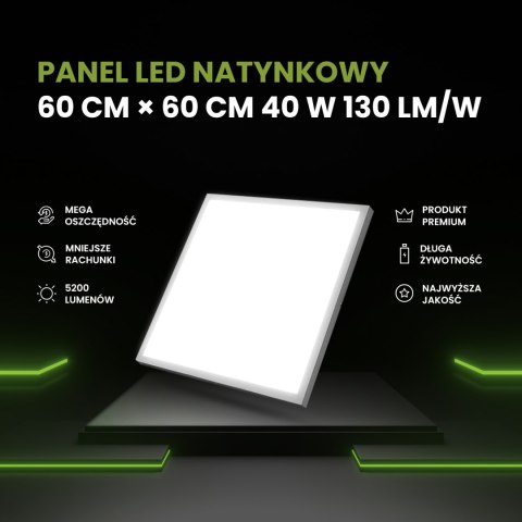 Syntron Panel LED natynkowy 60x60 40W biały PL-C05 130lm/W