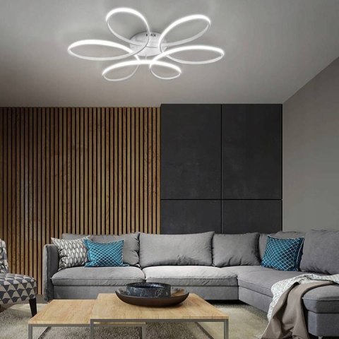 LAMPA DEKORACYJNA OKRĘGI 100W + PILOT BIAŁA DL-J05