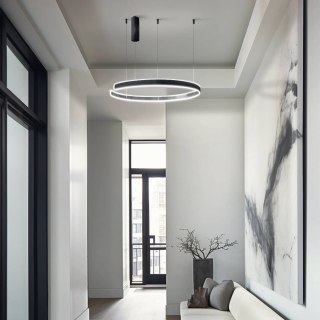 Lampa LED wisząca okrąg czarna XZ-004 88W + pilot