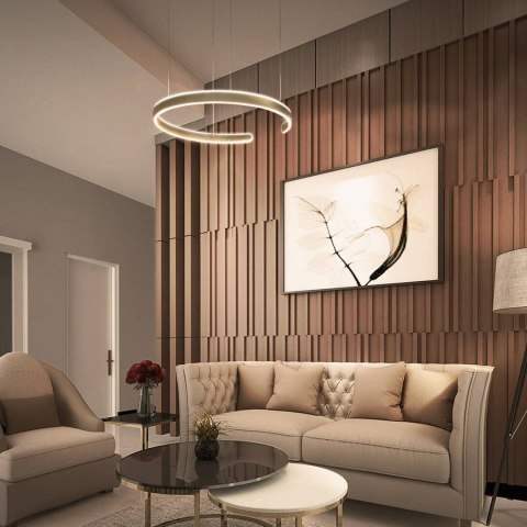 Lampa LED wisząca okrąg złota XZ-002 42W + pilot