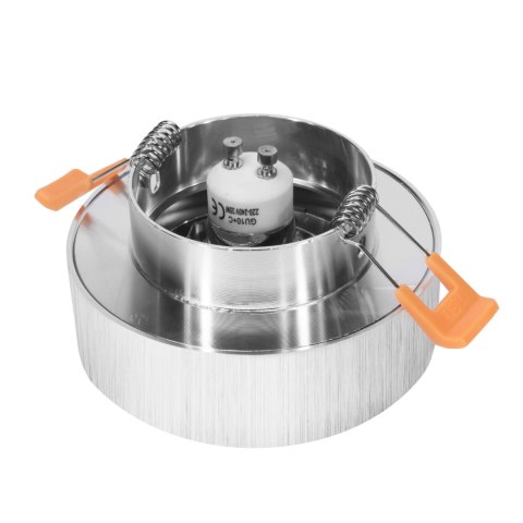 Oprawa podtynkowa oczko PÓŁTUBA ruchoma srebrna IP20 ZESTAW Z GNIAZDEM GU10