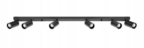 LAMPA SZYNA CZARNA 6 X GU10