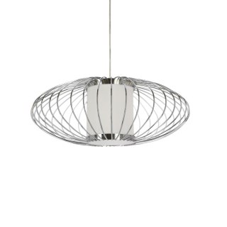 Remi Lampa Wisząca Chromowy 1X60W E27 Klosz Biały
