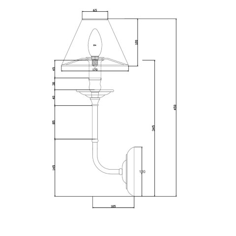 Kinkiet Glamour srebrno - czarny 1xE14 Light Prestige