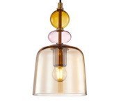 Lampa wisząca Tropea 1xE27 bursztynowa, mała LP-2004/1P S AM