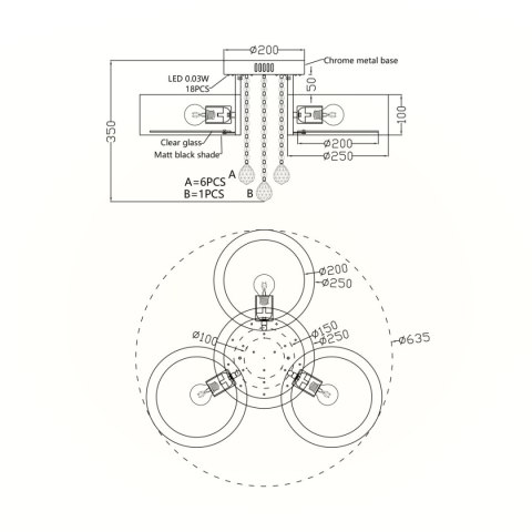 Plafon Gambela biały 3xE27 LED Light Prestige