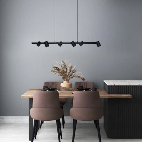 Light Prestige Lampa wisząca Snow 6 czarna 6xGU10