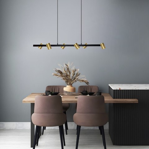 Lampa wisząca Snow 6 złoto - czarna 6xGU10 Light Prestige