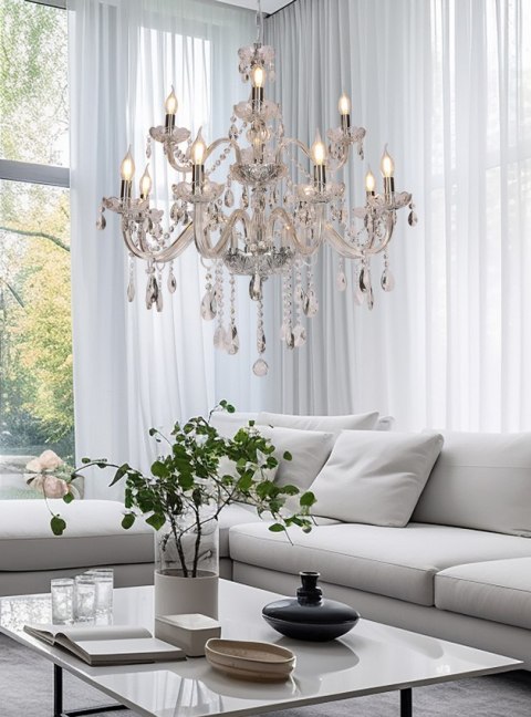Cristallo lampa wisząca chromowy 12x40W E14 transparentny 30-30375
