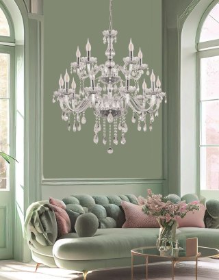 Cristallo lampa wisząca chromowy 15x40W E14 transparentny 30-30399