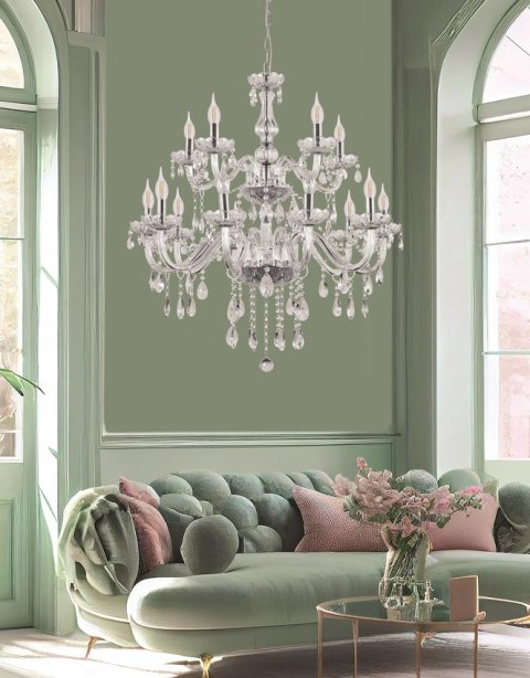 Cristallo lampa wisząca chromowy 15x40W E14 transparentny 30-30399