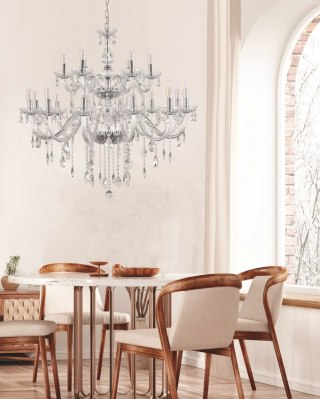 Cristallo lampa wisząca chromowy 18x40W E14 transparentny 30-30412