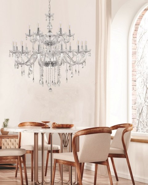 Cristallo lampa wisząca chromowy 18x40W E14 transparentny 30-30412