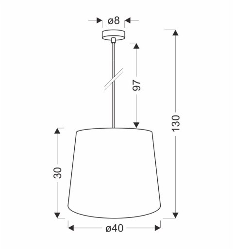 Jutland Lampa Wisząca Czarny 1X40W E27 Abażur Beżowy