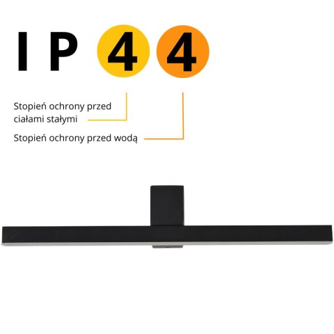 Kinkiet Nevada 40 cm czarny IP44 LED 4000K Light Prestige