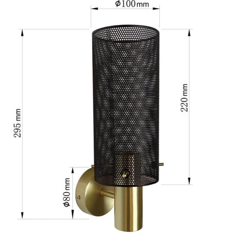 Kinkiet Tirana czarny 1xE27 Light Prestige