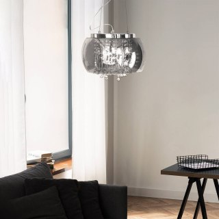 Lampa Szklana Przydymione Lustro krople wody 40cm