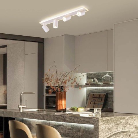 Zestaw reflektorów plafon Parma biały 4xGU10 plus LED Light Prestige