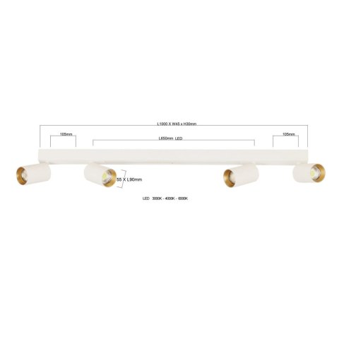 Perugia 4 plafon biały Light Prestige