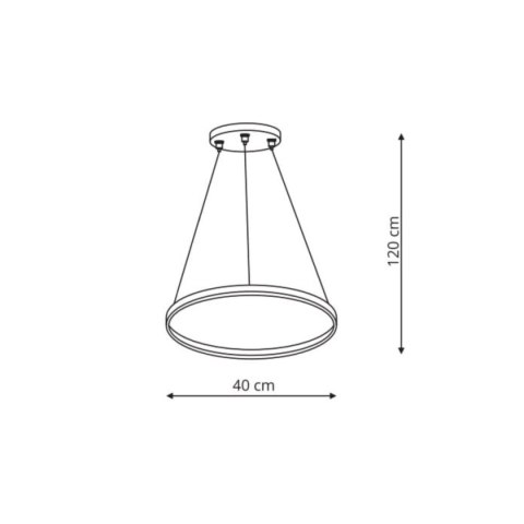 Lampa wisząca Ring 40 cm czarna LED CCT Light Prestige