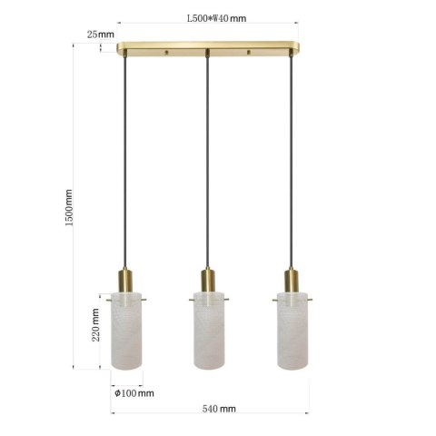 Lampa wisząca Tirana 3 biała 3xE27 Light Prestige
